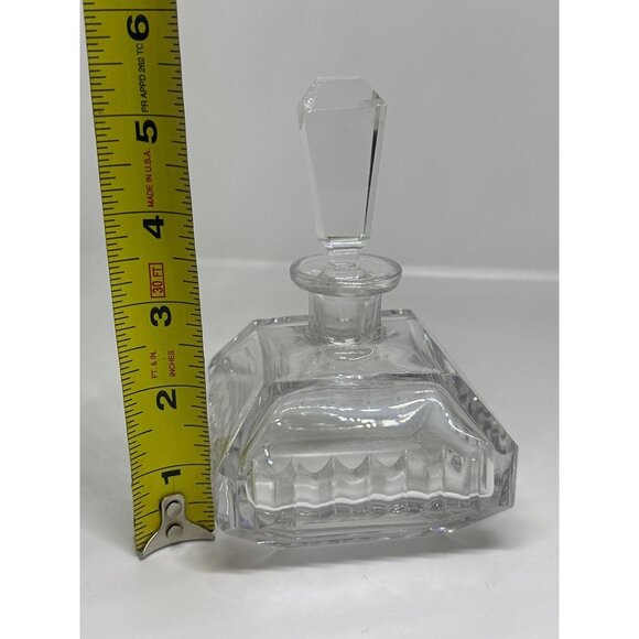 VTG Pressed Glass Bottle Decanter 5.5" Deco Crystal Look Vanity Bottle EMPTY - Picture 5 of 5